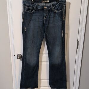 BKE Women's Boot Cut Jeans in Dark Blue